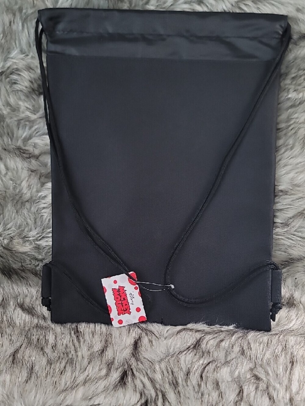 Disney Black and Gold Mickey Mouse Drawstring Backpack Bag - Picture 3 of 7